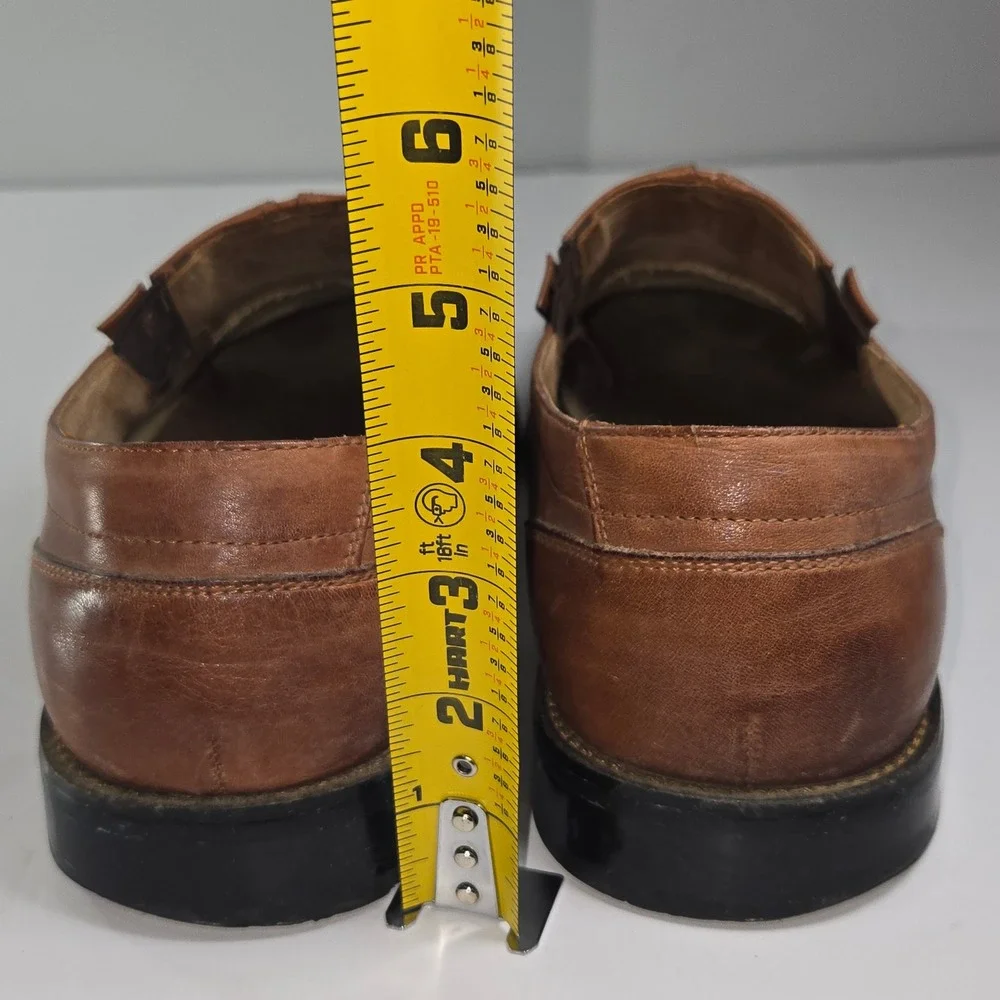 Stacy Adams Mens Brown Leather Slip On Dress Shoes Size 11